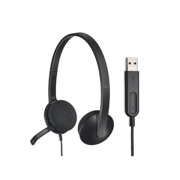 headset Logitech H340 USB Microphone Wired Headset + Noise Cancellation